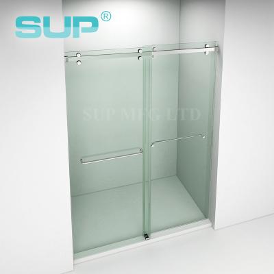 China America Style CRL Modern Design Double Sliding Door Frameless Shower Bathroom for sale