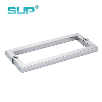 China Modern Interior Bathroom Stainless Steel Square Handles For Glass Door for sale