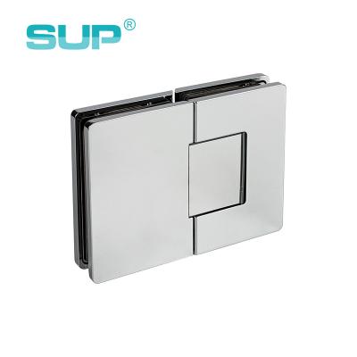 China Modern Adjustable 180 Degree Glass To Glass Shower Brass Self Closing Door Hinge for sale