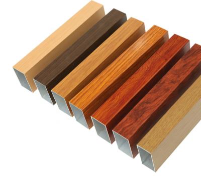 China Aluminum Rectangular Grain Square Wood Profile Box Decorations Aluminum Profile for sale