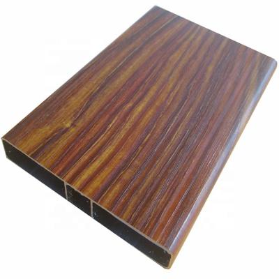 China Decorations Extrusion Profile Interior Materials Wood Grain Finish 6063 Aluminum Is Alloy 6000 Series Flatbed 22-30 Days Customized for sale