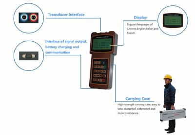 Cina Micro misuratore di portata ultrasonico tenuto in mano RS232, misuratore di portata liquido portatile in vendita