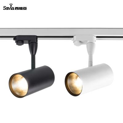 China Savia COB 4 Wires 20W Industrial Anti-glare Adjustable Spot Track Light Indoor Aluminum Aluminum Tracklight For Clothing Store Show for sale