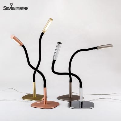 China Modern Savia 360 Degree Table Lamp 4W LED Flexible Adjustable Aluminum Multicolor Bedside Table Gooseneck Reading Light for sale