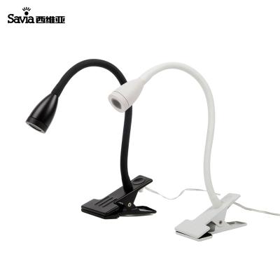 China Modern Savia 3W LED Aluminum Book Reading Lamp with Clip Flexible Rotatable Adjustable Study Desk Table Light for sale