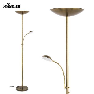 China Savia Modern Iron Antique Brass Dimming Decorative Nordic Standing Mother And Son Led Floor Lamp With Reading Light For Living Room for sale