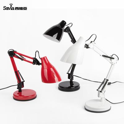 China Saiva Modern Metal Swing Steel Flexible Arm Long Folding Bedside Table Modern Desk Room Lamp Reading Light For Office/Study Room for sale