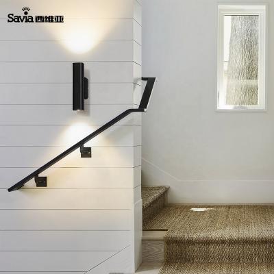 China Modern Savia Square Through The Hallway Wall Lights Black And White COB 2X6W Modern Indoor Stair Light Spotlight Aluminum for sale