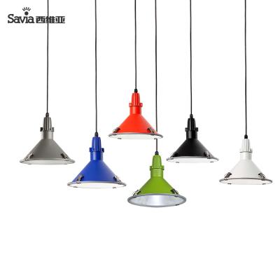 China Savia Industrial Modern Indoor Outdoor E27 Aluminum Pendant Lamp IP44 Colorful Hanging Light for sale