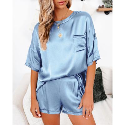 China Wholesale QUICK DRY Silk Pajamas Women's Loungewear Women's Pajamas Night Wear Satin Sleepwear for sale