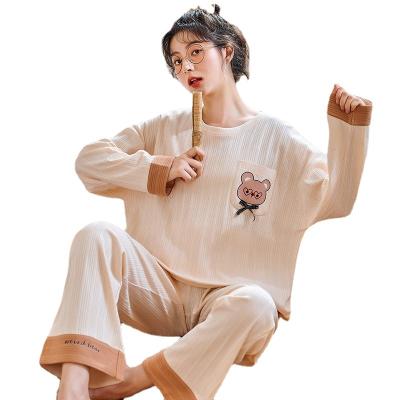 China QUICK DRY spring home clothes set and cartoon new long sleeved women's autumn pajamas lovely large for sale