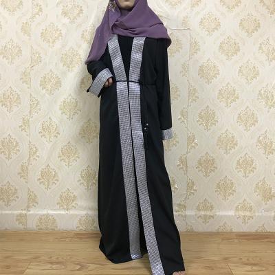 China Dubai Fashion Women Muslim Floral Print Long Sleeve Corset Casual Dress Islamic Ladies Flower Cardigan Abaya Dress S-2XL for sale