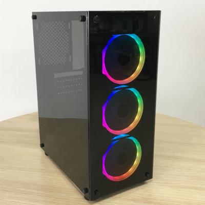 China With Fan SATISFY Computer Micro RGB &Micro ATX Gaming Computer Case Plastic ATX Desktop PC Case Computer K376 for sale