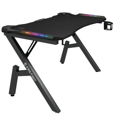 China Sate-Hot Selling Adjustable Metal Legs Ergonomic Computer Desk Gaming Table Workstation (Height) LED Lights PC Computer RGB Gaming Desk GH-600A RGB for sale