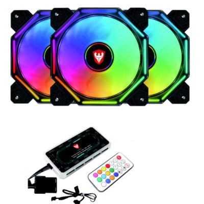 China Computer Case SATE Customized LOGO RGB Fan 120mm PC Computer Fan with ARGB RF RGB-80K Speed ​​LED Case Remote Control Fan KIT for sale