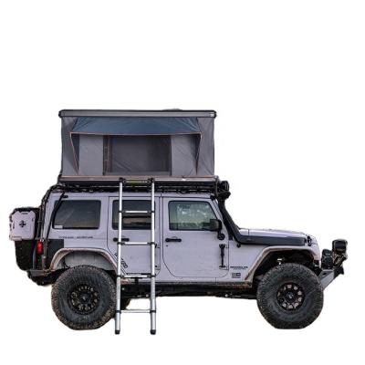 China Straight Bracing Type Aluminum 2 or 3 Person Outdoor Camping Roof Top Car Tent Triangle Hard Shell Top Roof Tent for sale