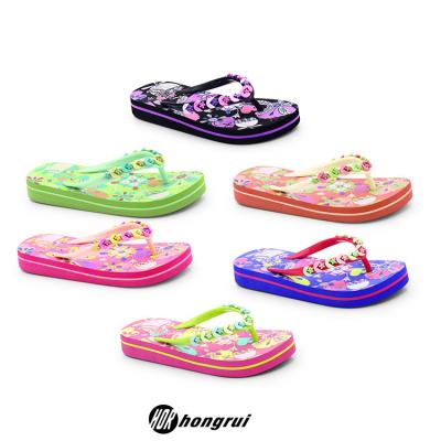 China Others Wholesale Custom Logo Character Flip Flops Beads Slippers For Eva Customized Slippers Children Kids Flip Flops Flip Flops for sale