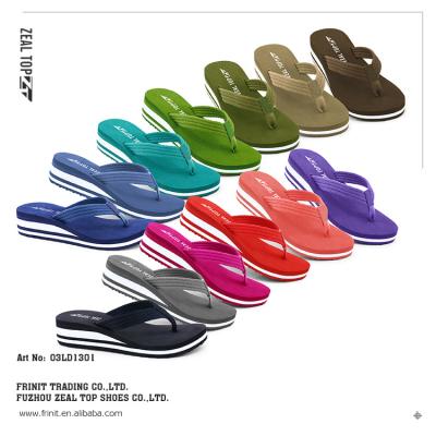 China Wholesale Multicolor Designer Custom Logo Wedges Lightweight Flip Flops Slippers Sandals Women's High Heels Flip Flops for sale