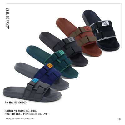 China Fashion Trend Fashion Custom Logo Slides On Soft Slippers Designer Indoor Outdoor Massage Sticker Magic Sandals For Men for sale