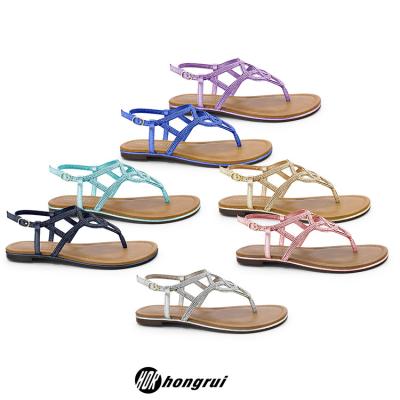 China Custom Logo Sandals Indoor Rubber Flats Cushioning Straps Home Slipper Summer Fluffy Colorful Slides Sandals Custom Sandal For Women for sale