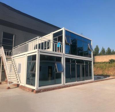 China Steel Fabricated Quick House Assembly Insulated Flat Pack Container House Site Multistory Office For Sale for sale