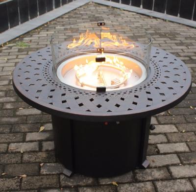 China 42 Inch Outdoor Round Stocked Cast Aluminum Gas Fire Pit Table, 55,000 Btu, Propane Fireplaces for sale