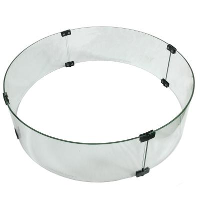 China Firepit stocked exterior glass guard, round, square, and rectangle, tempered glass wind shields for sale