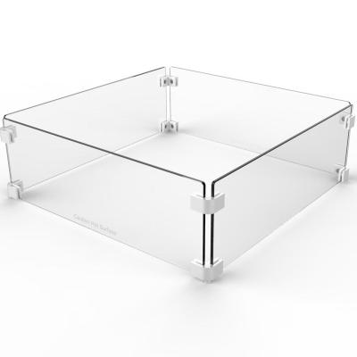 China Wind Guard Stocked Tempered Glass For Outdoor Fire Pit Table for sale