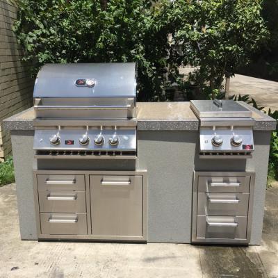 China Easily Assembled Outdoor Kitchen Island with BBQ Grills for sale