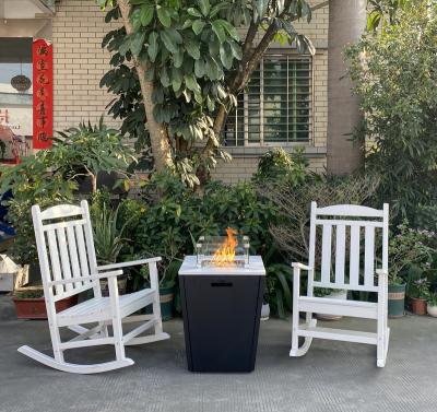 China Eco-freindly HDPE All Weather Rocking Chair With Fire Pit Tables for sale