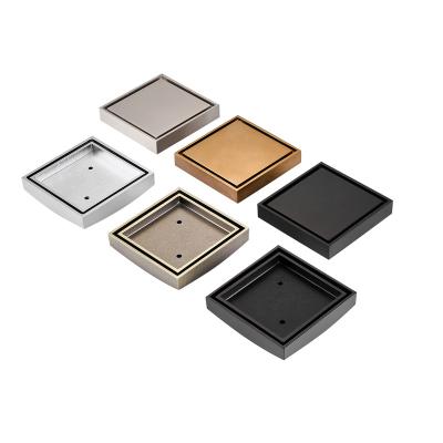 China MAGdrain Modern Invisible Recessed Black Cover Tile Insert Brass Floor Drain With Deodorizer for sale