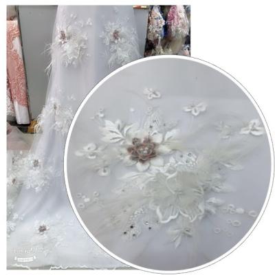 China Sustainable Finely Processed Embroidered Lace Fabric embroidered lace fabric for Jeans for sale