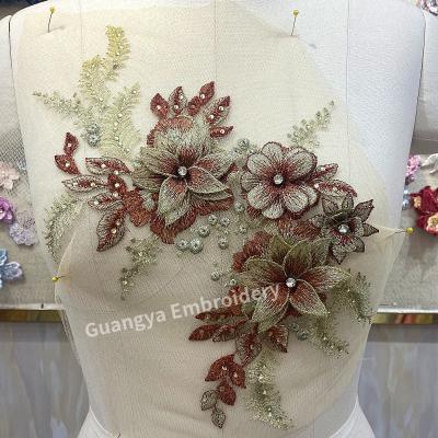 China Sustainable Backing Supply Applique Wedding Lace Fabric Mesh Lace Fabric For Garments for sale