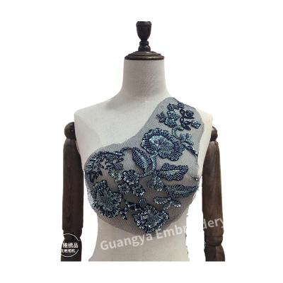 China Modern Design Sustainable Applique Wedding Lace Fabric Floral Lace Fabric For Dress for sale