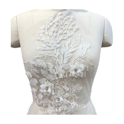 China Viable Hot Sale Wedding Applique Lace Fabric Nigerian Lace Fabric For Bridal for sale