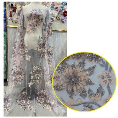 China Free Shipping GY978 Wholesale Non Woven Fabric Handmade Africa Ankara Lace Embroidery White Lace Fabric for sale