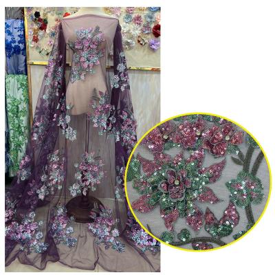 China GuangYa New Concept Handmade Color Embroidered Indian Lace Fabrics Net Lace Trimmings Fabric Made In China GY978 for sale