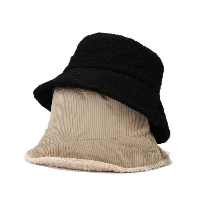 China High Quality Breathable 2021 Comfort Control Custom Fitted Corduroy Plus Plush Corduroy Bucket Hat for sale