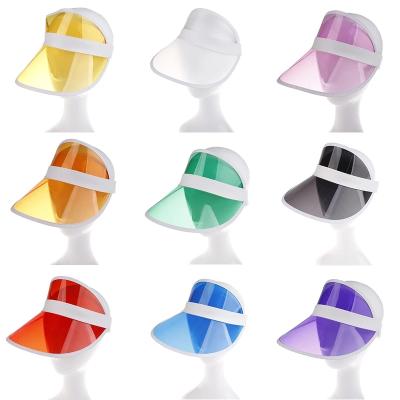 China Character Summer Candy PVC Plastic Hats Adjustable Multicolor Sun Visor Hats for sale