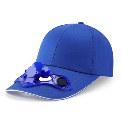 China 2022 Custom COMMON Fashion Sun Visor Outdoor Peaked Hat Powered Fan Cooling Solar Baseball Caps for sale