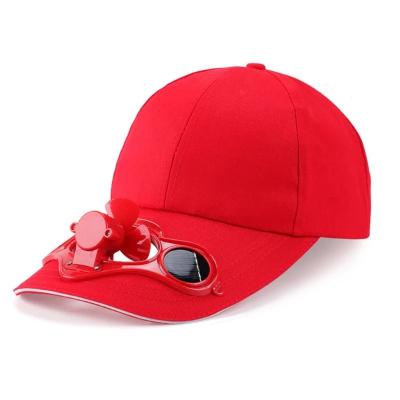 China 2022 Custom Fashion 6 Panel JOINT Sun Visor Hat Powered Fan Cooling Solar Baseball Caps for sale