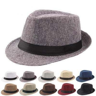 China High Quality Cheap Vintage Mens Straw Felted Hat Blue Light Gray Hat for sale