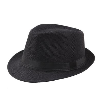 China High Quality Mens Vintage Straw Felted Hat Black Promotional Cheap Hats for sale