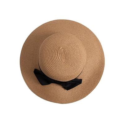 China High Quality Summer Hat Women's Brim Beach Sun Big Shading Fisherman Cap Bow Straw Hat Female for sale