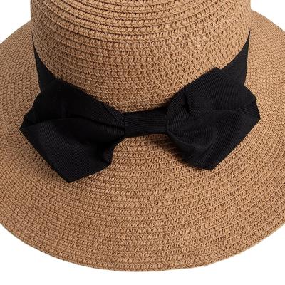 China High Quality Sun Shading Fisherman Cap Bow Summer Hat Straw Hat for sale