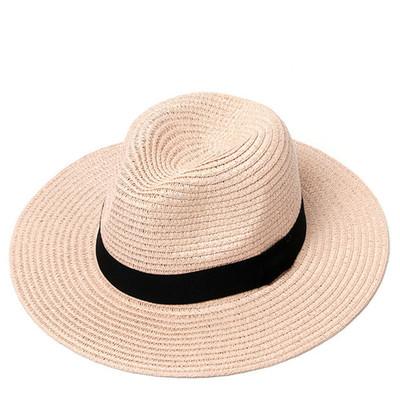 China Cheap Bow Straw Panama Hat Female Straw Women Big Brim Beach Sun Hat High Quality for sale