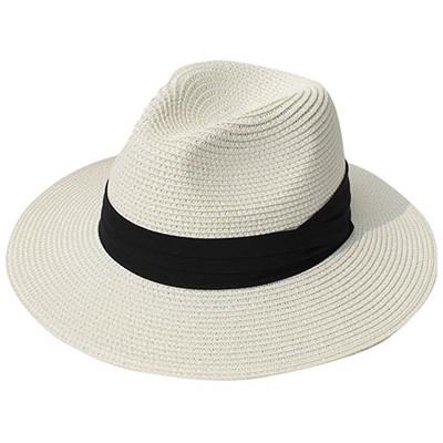 China High Quality Straw Women Big Brim Beach Sun Hat Promotional Bow Straw Panama Hat Female for sale