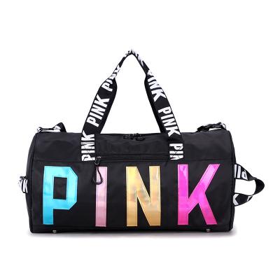 China Foldable Waterpoof Fashion Pink Big Duffle Men Women Waterproof Travel Sports Gym Bag for sale