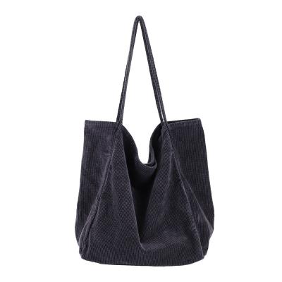 China Fashion Factory Wholesale Fashion Large Corduroy Canvas Ladies Shoulder Bags Vintage Women's Handbags Handbags for sale