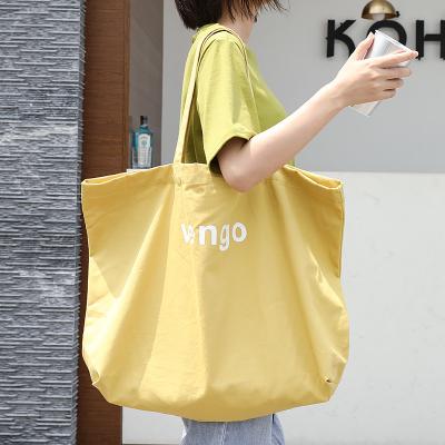 China Large capacity Japanese letter printed casual CIA fashion canvas bag handbag women's shoulder handbags ladies big for sale